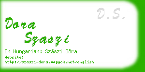 dora szaszi business card