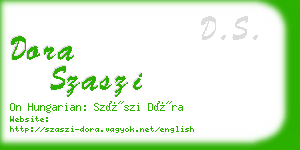 dora szaszi business card